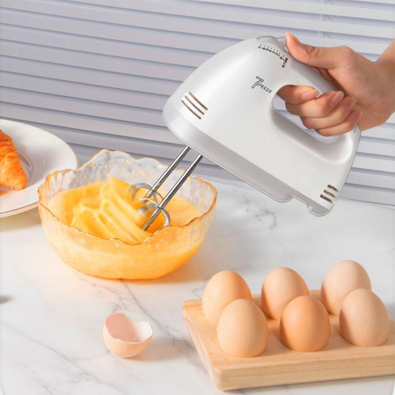 Handheld Electric Egg Beater, Household Automatic Mixer, Handheld Food Cake Bread Baking Dough Mixer, 7-Speed Cream Blender
