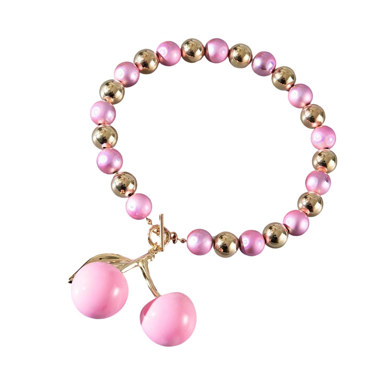 

Ожерелье с подвеской в виде розовой вишни для женщин, сладкая и яркая стильная цепочка на ключицу, преувеличенный фруктовый шарм, цепочка на шею, ювелирное украшение