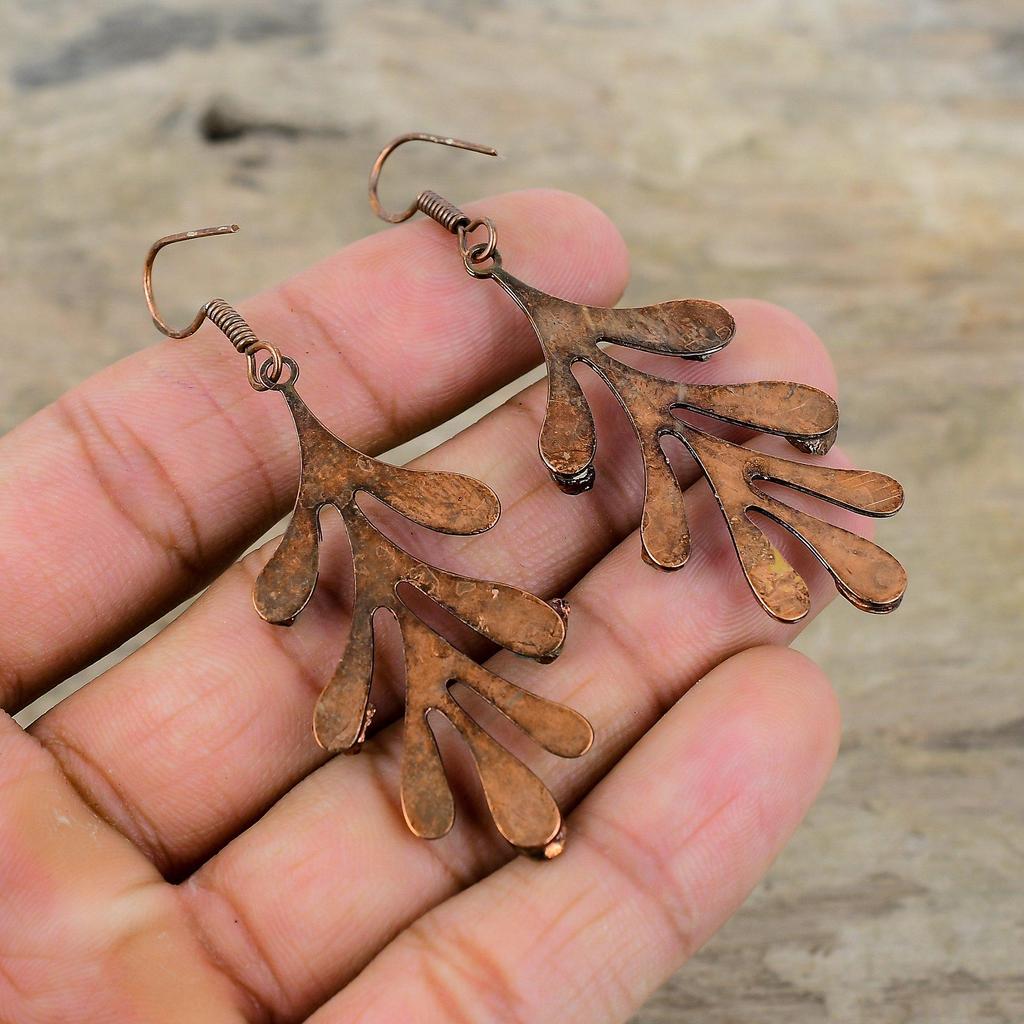 Faceted Neon Apatite Earring Electroformed Copper Earrings Neon Apatite Rough Earring Gemstone Copper Jewelry Handmade Earring Gift For Her