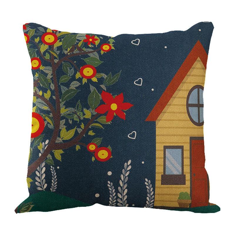 Line Pillow Cushion Cartoon Pillow Head of The Bed Sofa Waist Leaning On The Car Waist Pillow Pillow Cover Office Cushion Backrest Cushion