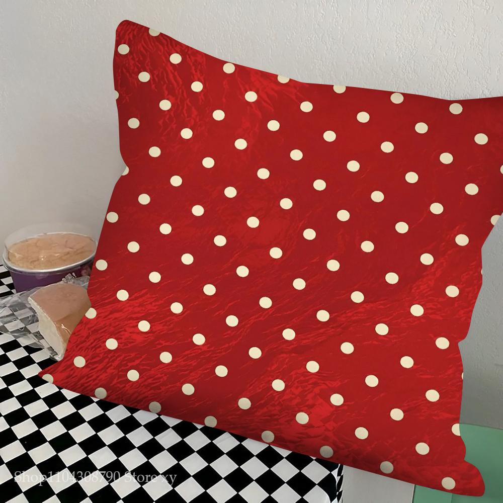 Red Christmas Pillow Case Fashion Square Pillowcase Bedroom Sofa Room Ins Decoration Leisure Cushion Cover 40x40