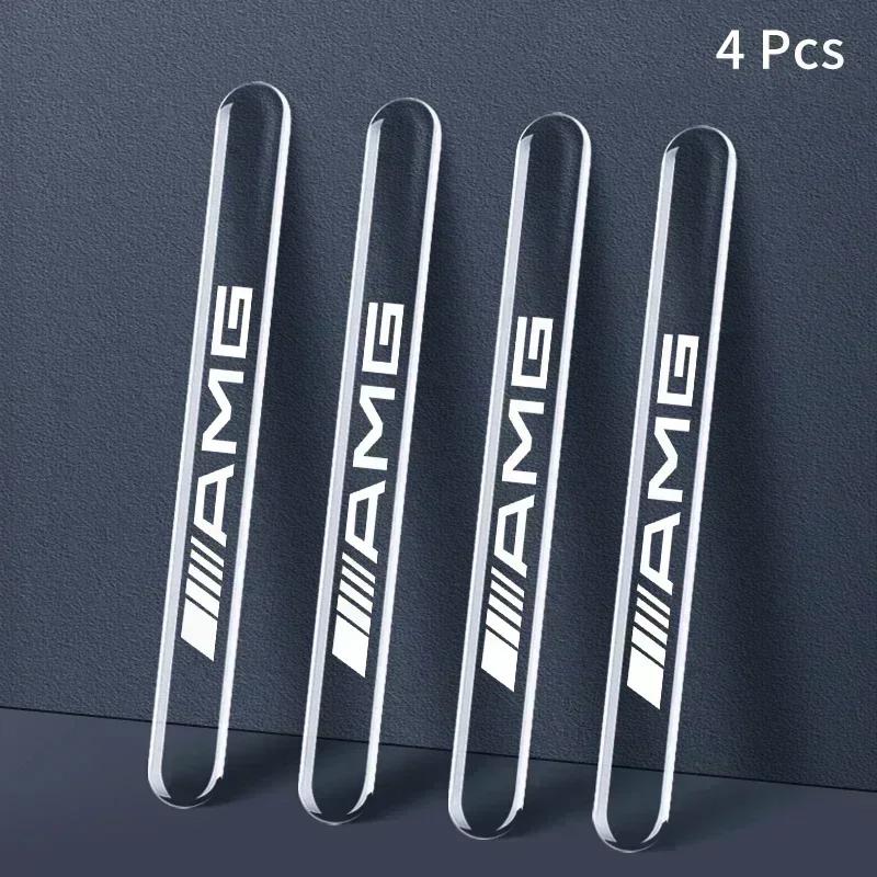 CEV5 4pc Car Door Handle Bowl Edge Protection Guards Buffer Trim Scratch Protective Stickers For Mercedes Benz W211 W204 W210 CLA GLA