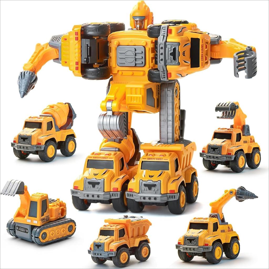 5 In 1 Transform Robot Building Toy Set For Kids, Detachable Construction Transform Vehicles Set, Stem Toy