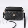 Embroidered Women's Bag, Simple and Fashionable Double-layered Single-shoulder Crossbody Bag, Small Square Bag