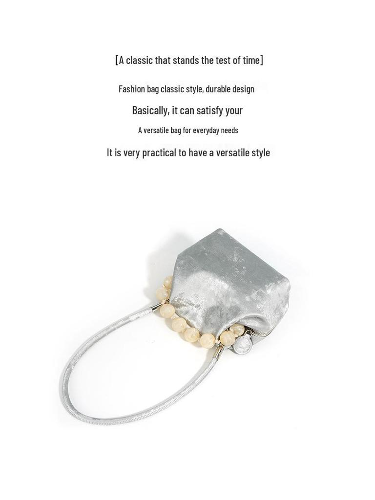 2025 Modern Chinese Cowhide Bento Crossbody & Shoulder Bucket Bag - Silver