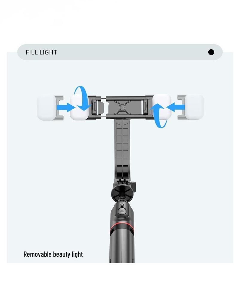 L12 Bluetooth Selfie Stick & Desktop Stand: Extendable Beauty Camera Tripod for Live Streaming