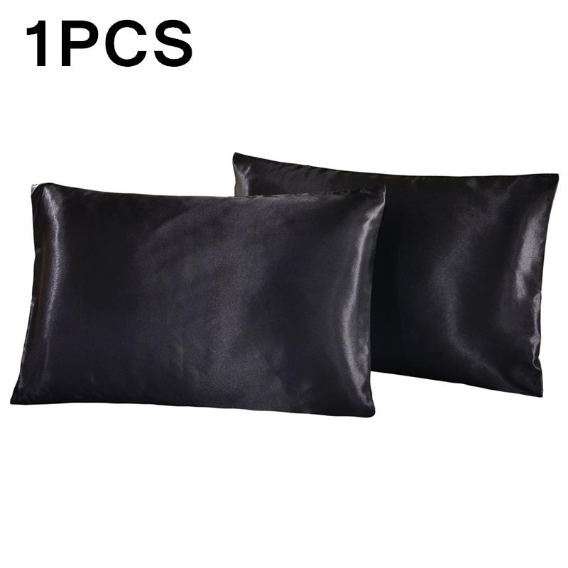 1Pc Queen Satin Silk Pillowcase Pillow Case Cover Home Bedding Smoothy Pillow Rectangle Bedding Pillow