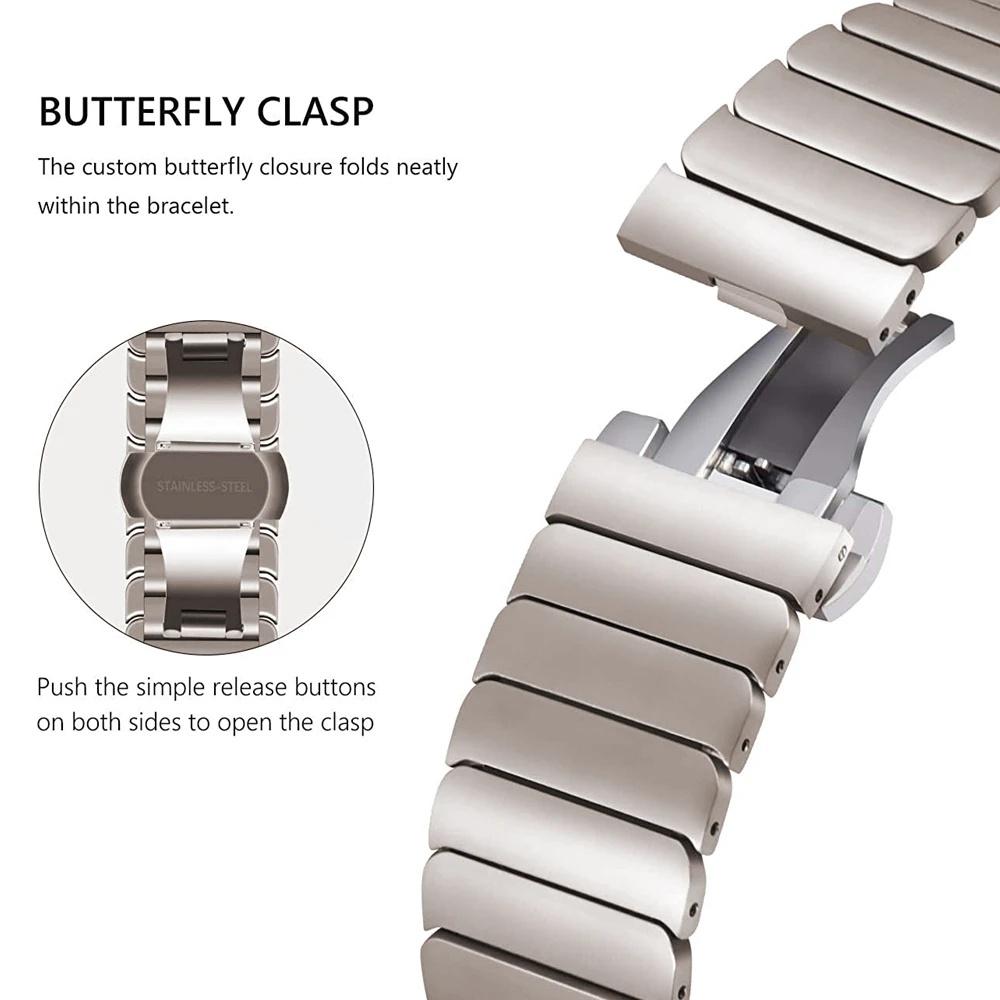 Comfortable strap for Samsung Galaxy Watch Ultra 47mm, stainless steel metal replacement strap, business style