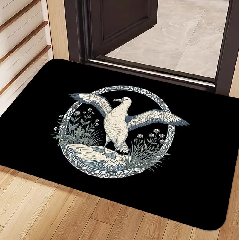 Modern Simple Retro Coastal Seabird Doormat Non-Slip Wear-Resistant Dustproof Decorative For Entrance Door Rectangle Available