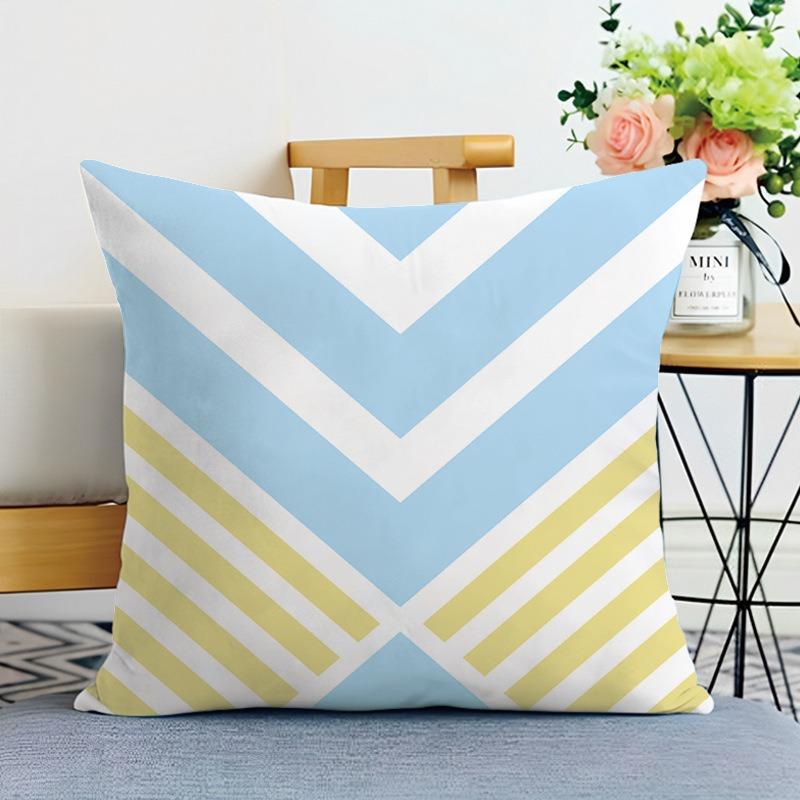 

Декоративная наволочка с геометрическим узором в синих и желтых тонах для спальни, гостиной, квадратная подушка, наволочка 40x40cm