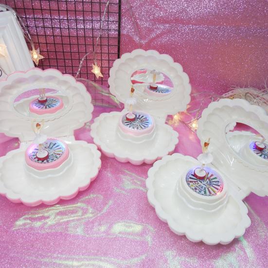 Kriauklės formos besisukanti mergaitė LED mirksinti muzikos dėžutė muzikinis žaislas vaikams Kalėdų dovana