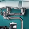 Plastic Sink Drain Pipe Set Easy Install Space Saving Sewer Replacement Pipe Single/Double Bowl Deodorant Filter