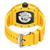 Automatic Skeleton Watch Mens Waterproof Luminous Tonneau Mechanical Wrist Watch Silicone Band