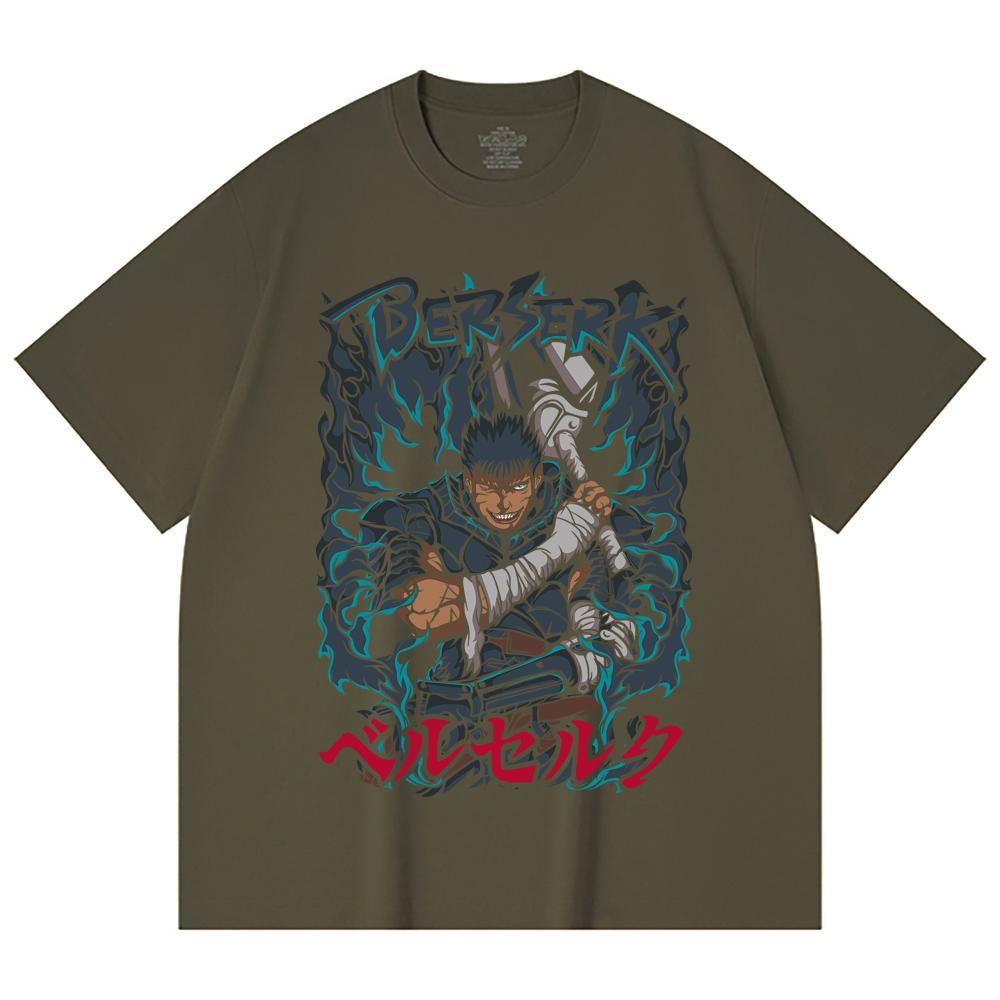 230 Gsm 100% Cotton Berserk V10 Print Unisex Heavy Cotton T Shirt