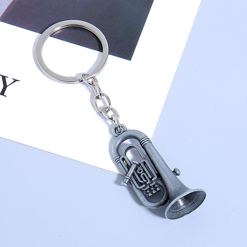 Mini Instrument Saksofon Brelok do Kluczy Samochodowych Mini Instrument Muzyczny Metalowy Brelok Akcesoria Zawieszka do Torby Prezenty na Festiwal Muzyczny