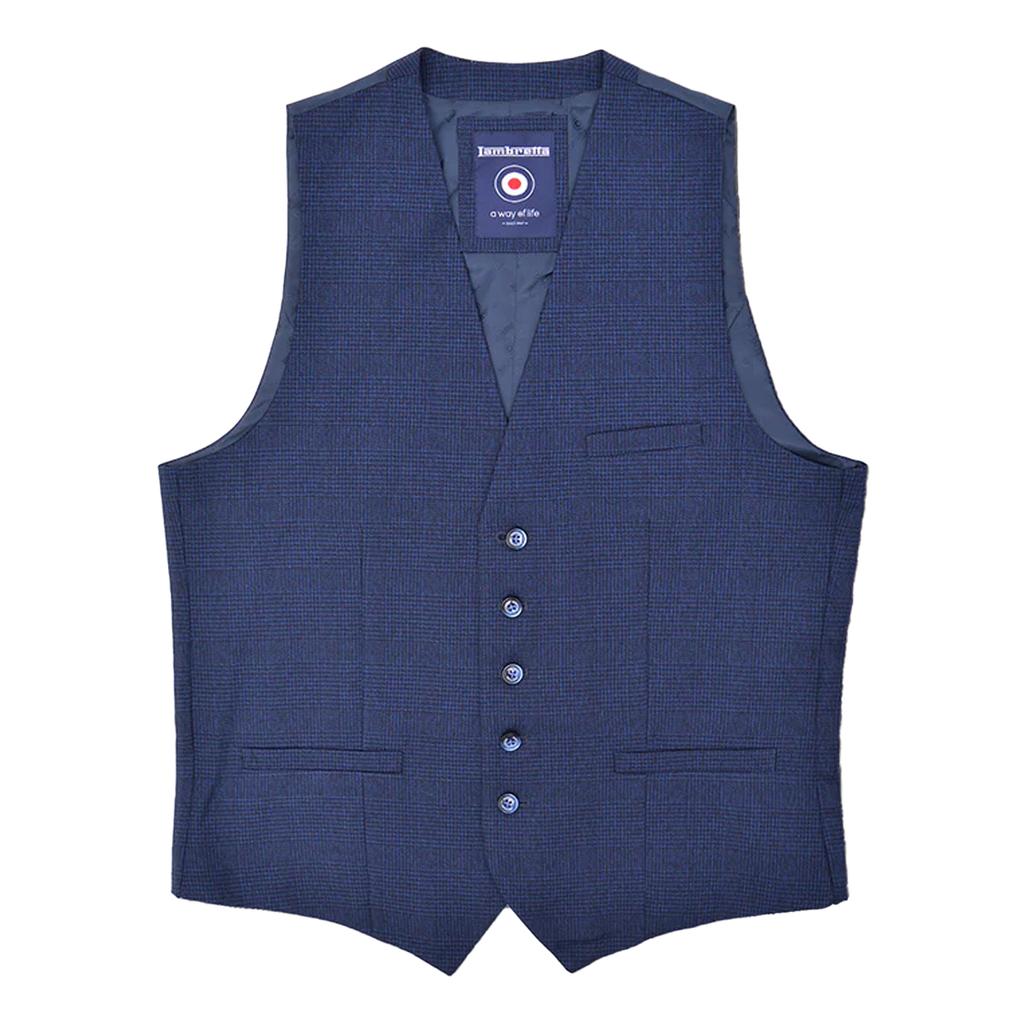 LAMBRETTA Mens Spencer Checked Waistcoat