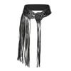 Long Tassel Hiphop Jeans Belt PU Leather Waistband  Waist Decorate Accessories