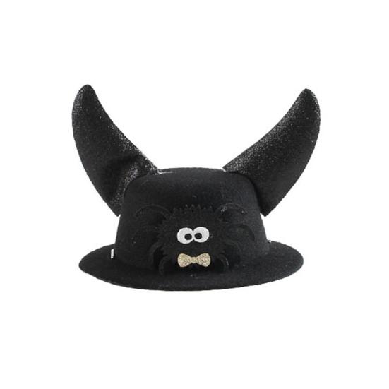 Halloween Pet Hat Cat Formal Hat with Horns Pumpkin Spider Hat Adjustable Headpiece for Small Dogs And Cats Holiday Costume Accessory