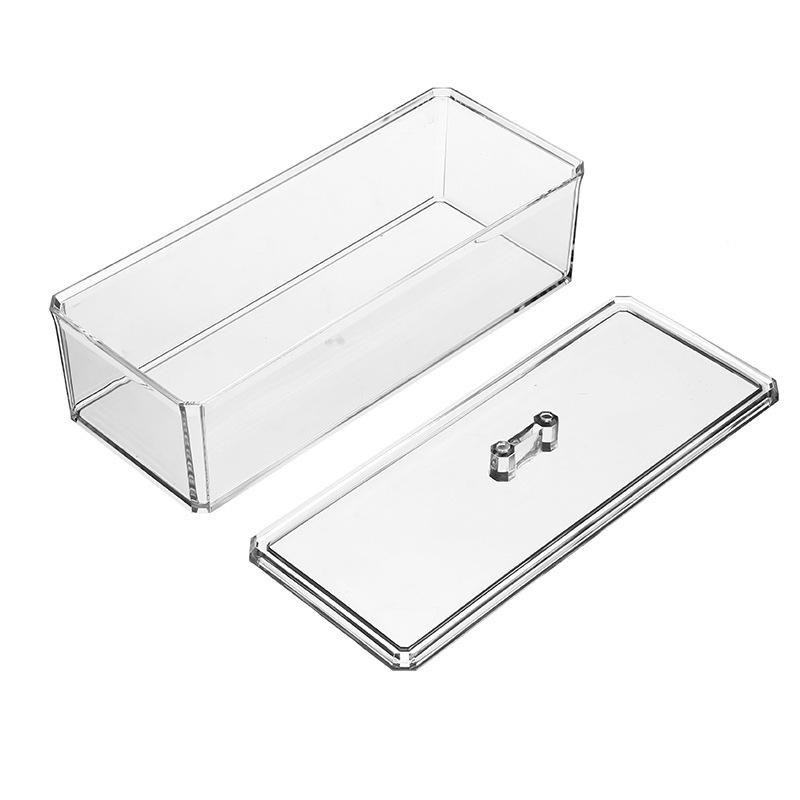 Baji Clear Acrylic Stackable Desktop Storage Box for Cotton Pads and Swabs
