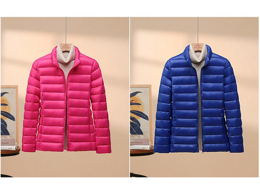 Women's Lightweight Cotton Down Jacket with Stand Collar - 2024 Korean Style, Loose Fit, Short Hooded Design for Autumn and Winter.