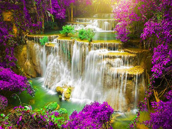 5D Diamond Painting Waterfall Full Square Round Diamond Embroidery Mountain Landscape Rhinestone Picture Home Decor