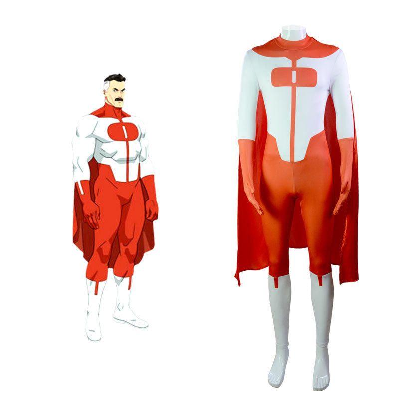Invincible Kid Cosplay Costume Invincible Hero Cosplay Jumpsuit with Cape in Stock Omni-Man Complete Set M
