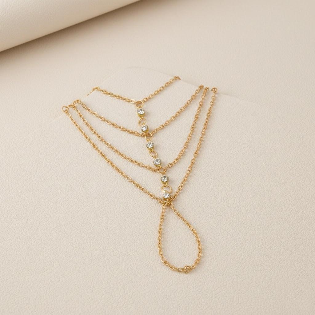 

Crystal Tassel Bracelet for Women Fashion Charm Hand Harness Jewelry Accessories Party Gift Bangle Trendy Crystal Chain золотой