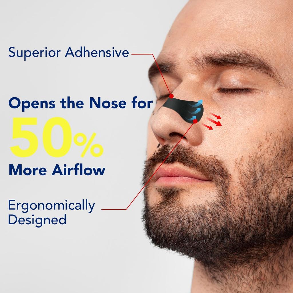 Nasal Strips for Snoring – Extra Strength Nose Strips for Breathing Day and Night Use with Strong Adhesion – Stops Snoring, Improves Sleep and