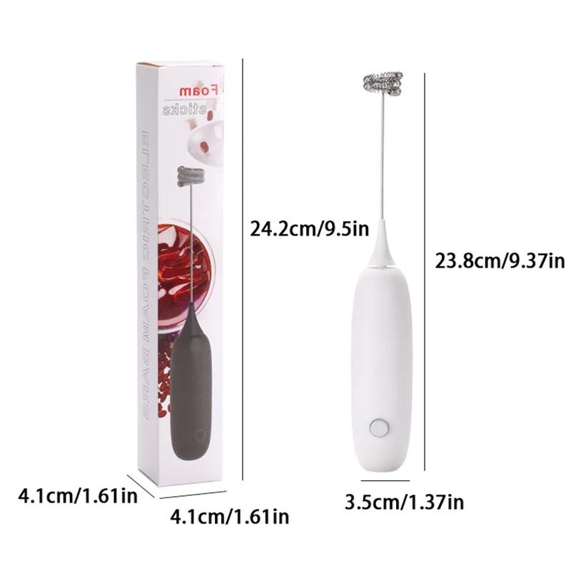 

Ручной капучинатор для вспенивания молока, пенообразователь для кофе, венчик для взбивания яиц, мешалка для шоколада, мини-портативный блендер для еды, кухонный инструмент для венчика белый