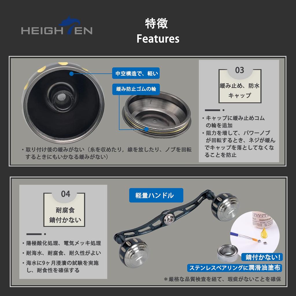 HEIGHTEN 130mm Baitcasting Reel Handle, 7 Colors, 70% Aviation Aluminum, Compatible with Shimano, Daiwa, and Abu Garcia Baitcasting Reels (Dark Blue &