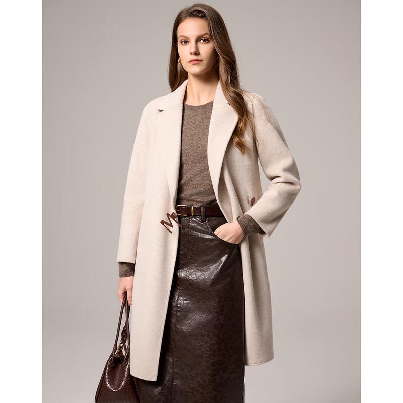 Sishui Nianhua Women's Elegant Mid-length Wool Coat