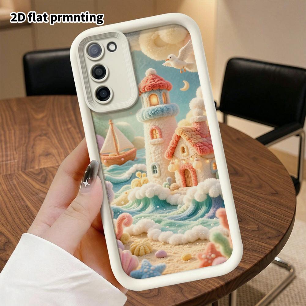 Phone Case: 2D Flat, Suitable for Samsung Galaxy A34 A35 M05 M06 S20 S22 S21 FE Plus 5G Protective Case, Seaside Lighthouse, Perfect Christmas and Hal