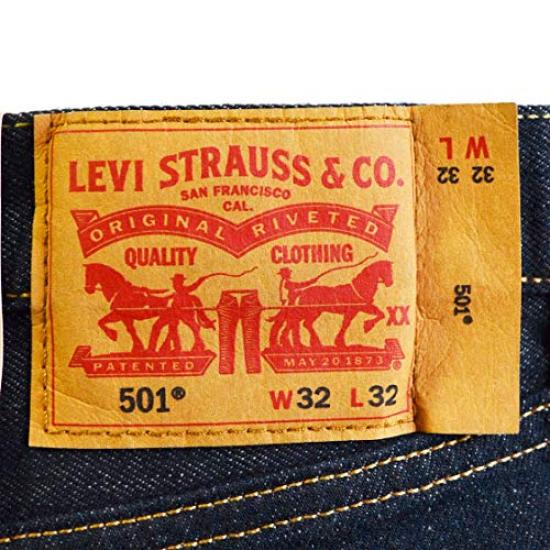 Levi's Men's 501 Button Fly One Wash Straight Jeans Rinse Indigo Waist 34 Length 30