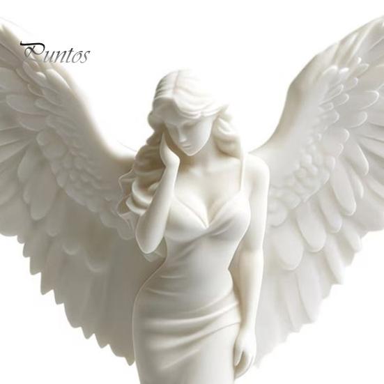 Guardian Angel Decor 3D Printed Elegant Figurine with Large Wings, Decorative Statue, Delicate Pleat Curve Statue Art Crafts Decoration for Home Shelf