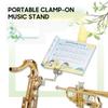 Portable Clamp on Music Stand for Saxophone Tenor Horn Trumpet Universal Marching Lyre Sheet Clip Holder for Wind