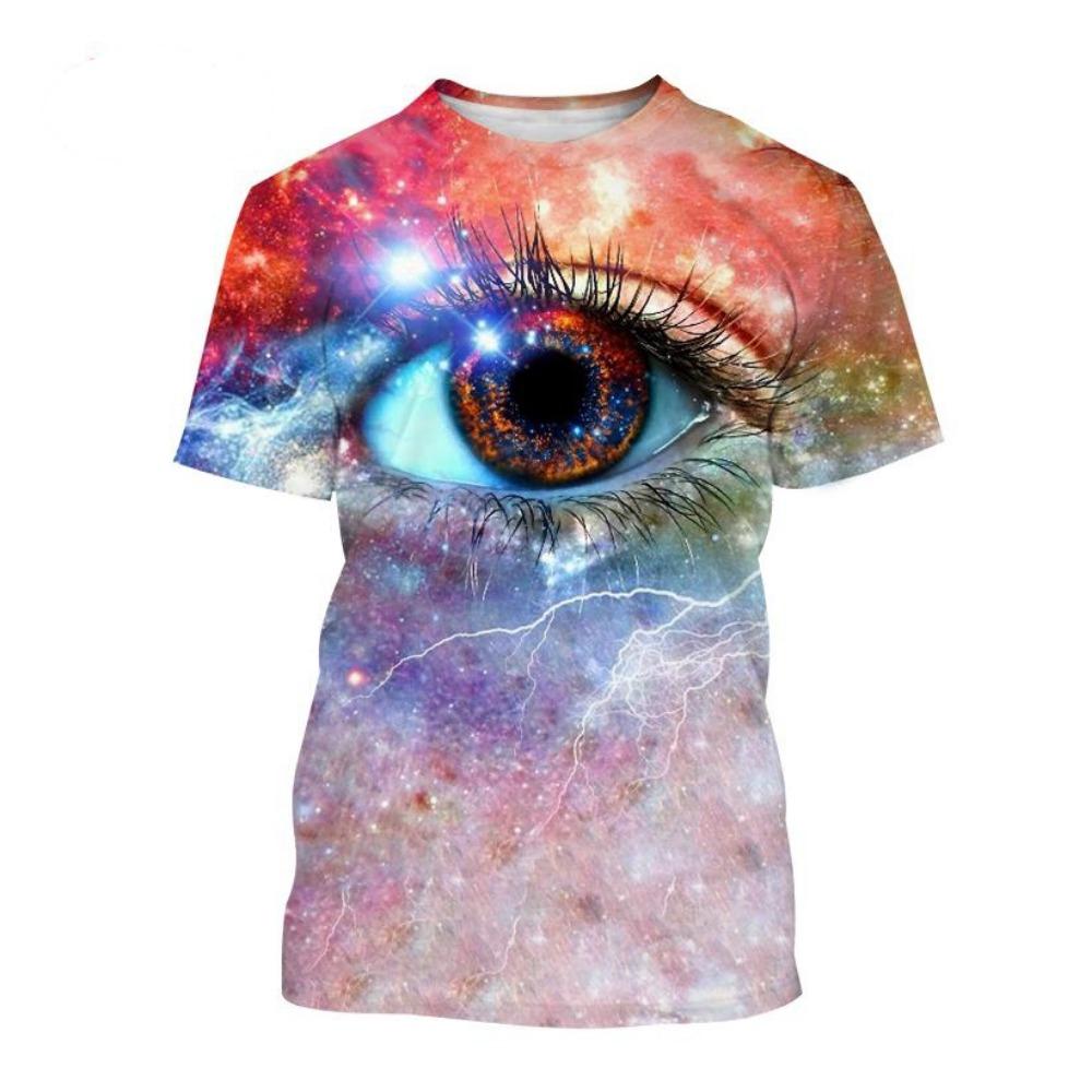 Nové Horký Prodej Oční Umění 3D Tisk Pánské Tričko s Krátkým Rukávem Módní Ležérní Design Lidského Obličeje Orgán Oko Potisk Krátký Rukáv Top
