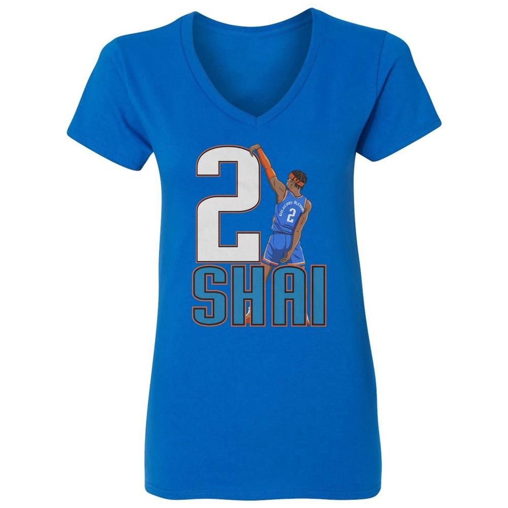 Shai-Inspired Basketball Design - Oklahoma Fans Ladies  V-Neck Tshirt Unisex T-Shirt XXXL