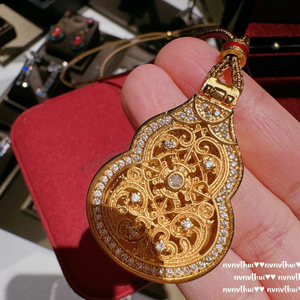 Antiker Gold Meißel Seide Ruyi Perfektes Röhren Diamant Armband, Neuer Chinesischer Stil, Kürbis Fulu Tragbare Buddha Halskette