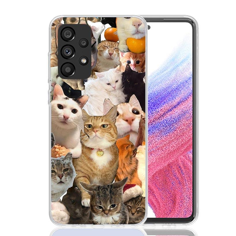 Crying Cat Memes Phone Case For Samsung Galaxy A52 A32 A22 A12 A02S A50S A30S A51 A31 AA71 Note 20 Ultra 10 S10 Plus Galaxy A52
