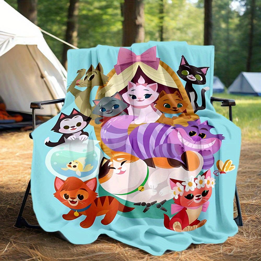 1pc, Aristocats Cats Throw Blanket Cute Design for Home Decor, Gift Idea, Living Room, Travel, Camping