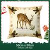 Santa Claus Christmas Tree Bell Pillowcase Bedroom Cushion Cover 100% Polyester Living Room Cushion Pillowcase Home Decor