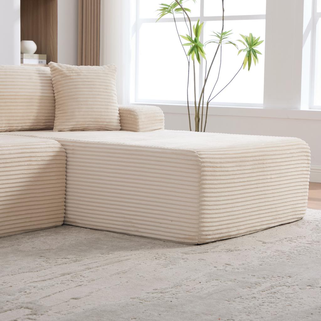 Modular Compression Sofa made of Chenille Fabric, filled with 30D High-Elastic Foam, Non-Slip Bottom, Ideal for Living Room and Other Rooms. BEIGE