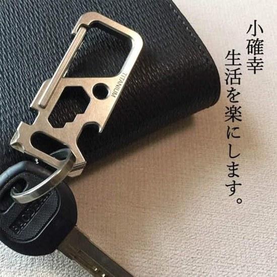 Key Holder Titanium Alloy Ring EDC Tool Multi-tool Hardware Home Outdoor Loss Prevention Bottle Opener Bicycle Spoke Wrench Gift.