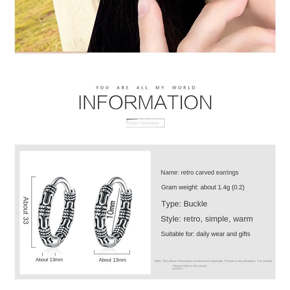 New Style Earrings Retro Round Chain Hemp Rope Chain Personalized Earrings