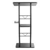 VEVOR Podium Stand, 1180 mm Metal Lectern, Curved Standing Podium with Wide Reading Surface, Open Storage Compartment, Book Stopper, Cup Holder