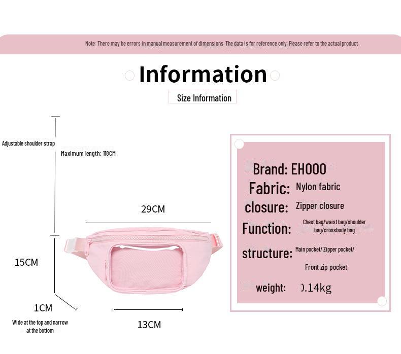2025 Spring/Summer Transparent Lightweight Nylon Unisex Chest Bag & Waist Bag