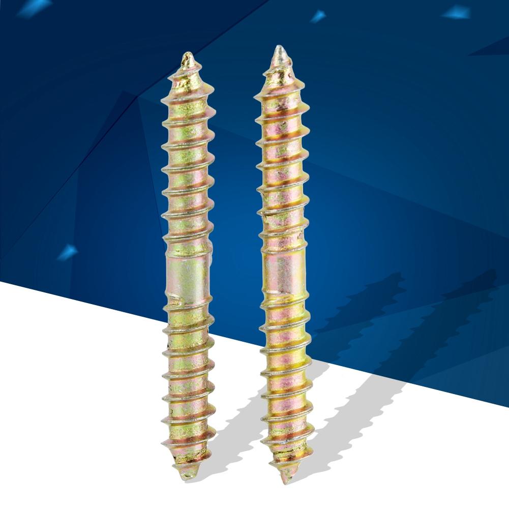 10pcs 6*50mm Dowel Screw Woodworking Furniture Connector Double Ended Screw