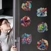 6Pcs Superhero Series Diamond Art Fridge Magnet Diamond Painting Refrigerator Magnet Diamond Painting Fridge Magnet for Adults Beginners