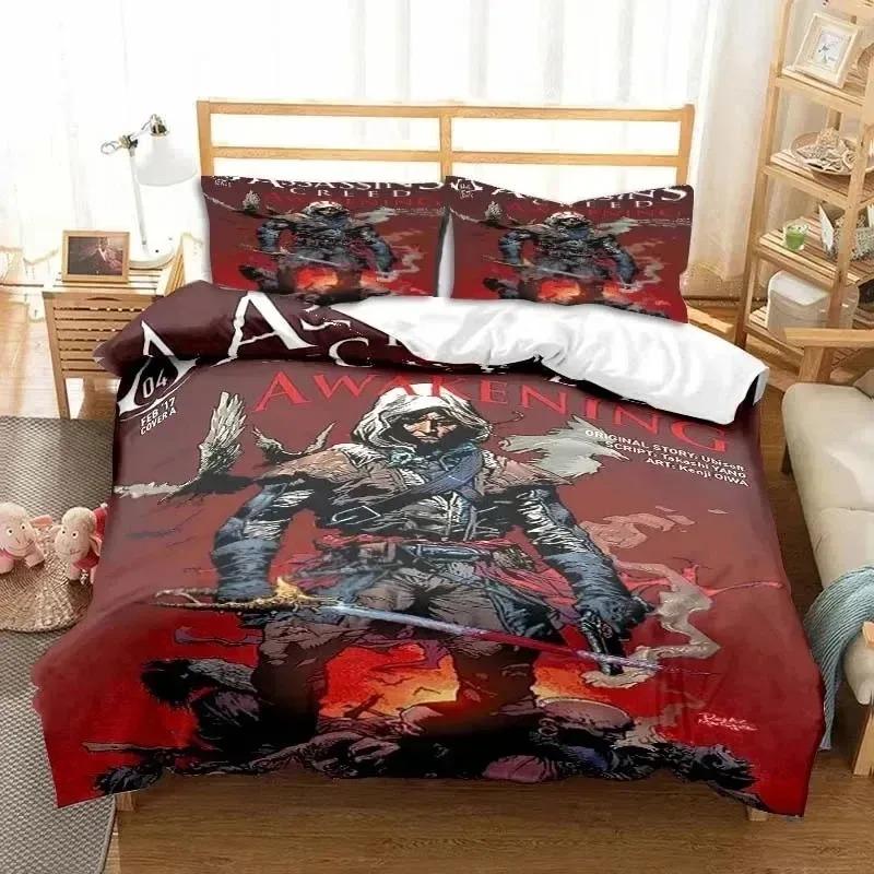 Comforter New Game A-Assassin S Creed Art Bedding Set Gamer Adult Boys Bedroom Single Double King Size Comforter Boys Gift