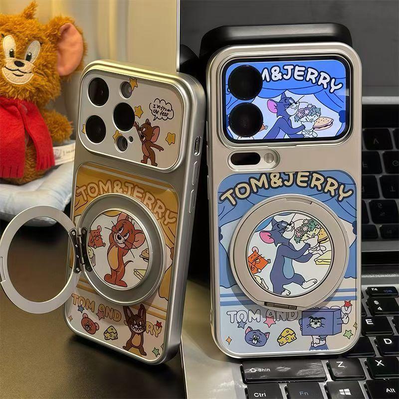 Cat and Mouse Holder Mobile Phone Case for Iphone16promax Apple 17 Mobile Phone Case Electroplating Second Change Case